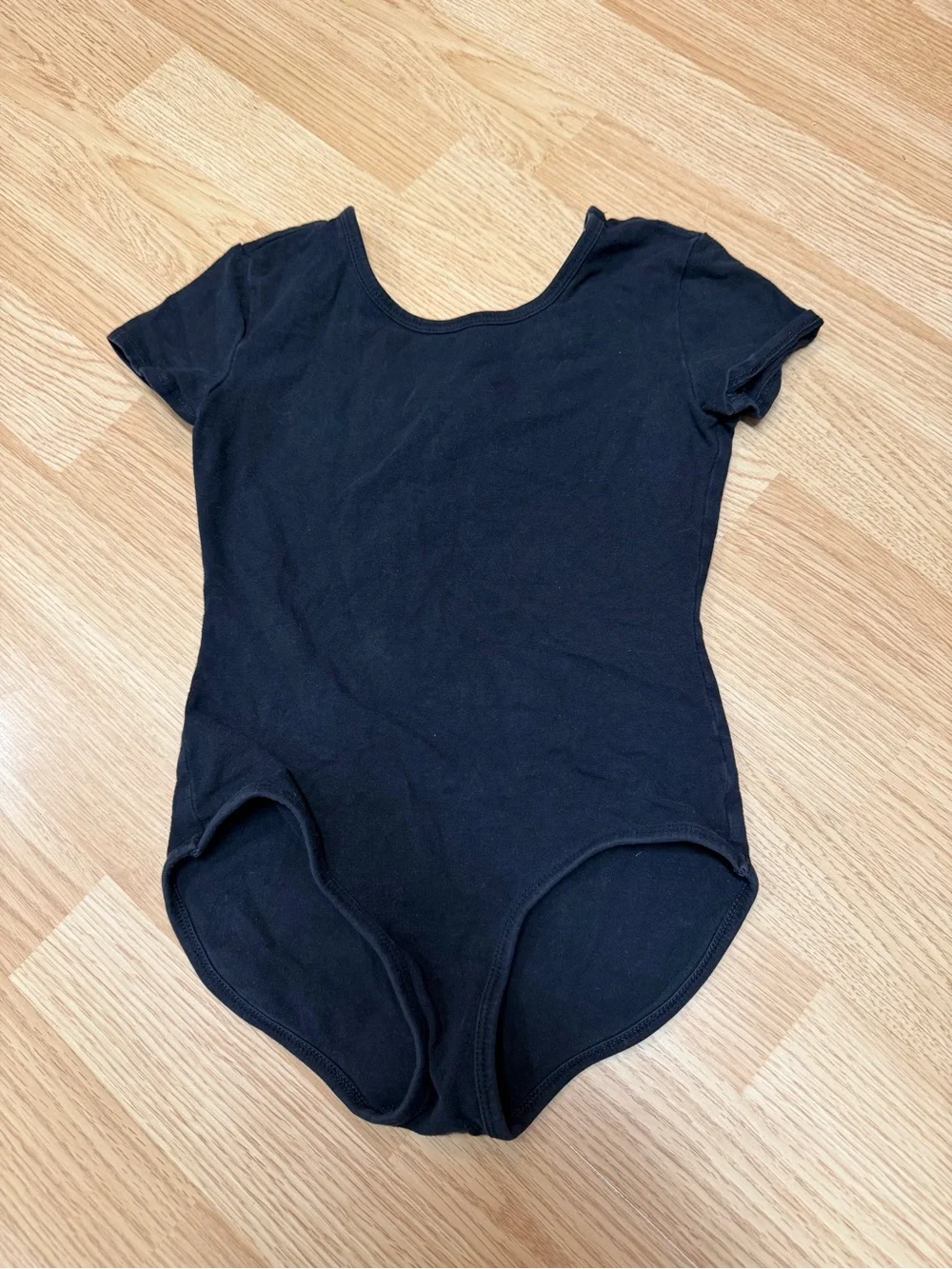 Old Navy Girls Medium 8 Black Short Sleeve Dance Leotard Ballet Gymnastics